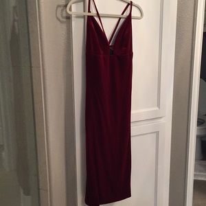 Crimson Red Velvet Dress